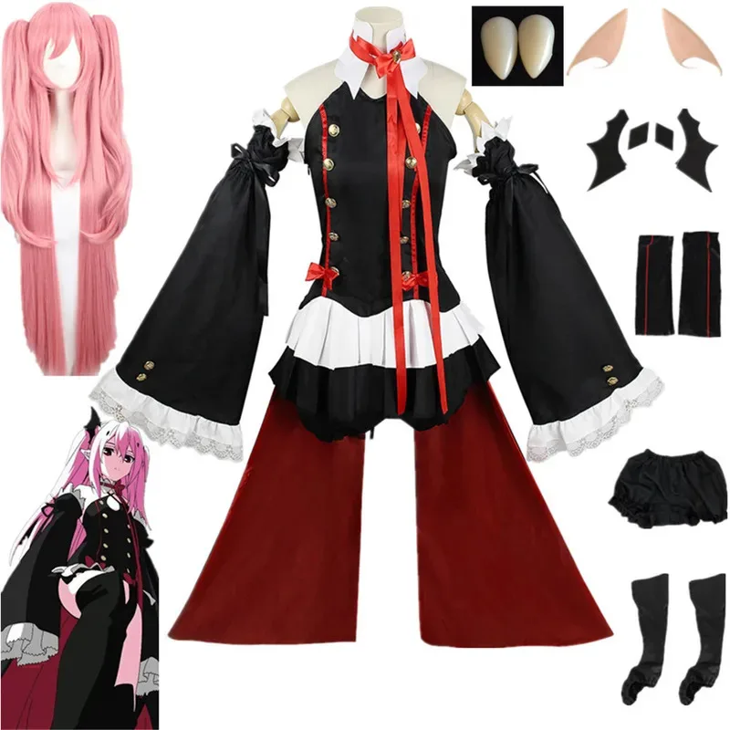 ❤ Disfraz de Seraph Of The End Krul Tepes, uniforme de Anime Owari no Seraph, bruja, vampiro, rizo, tepes, ropa para mujer ★ ❤ ★