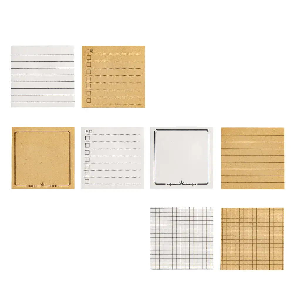 8pcs Compact Sticky Memo Pads – Creative Paper Stickers for Students, Teachers, Office & Planner Use