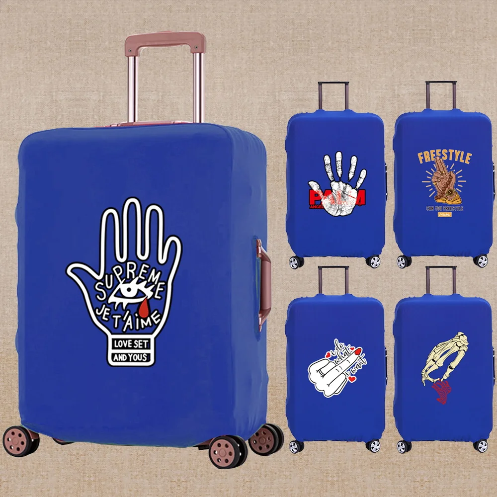 

Luggage Cover Scratch Resistant Thicken Hand Print Travel Accessory Covers Apply To 18-32 Inch Suitcase Trolley Protective Case