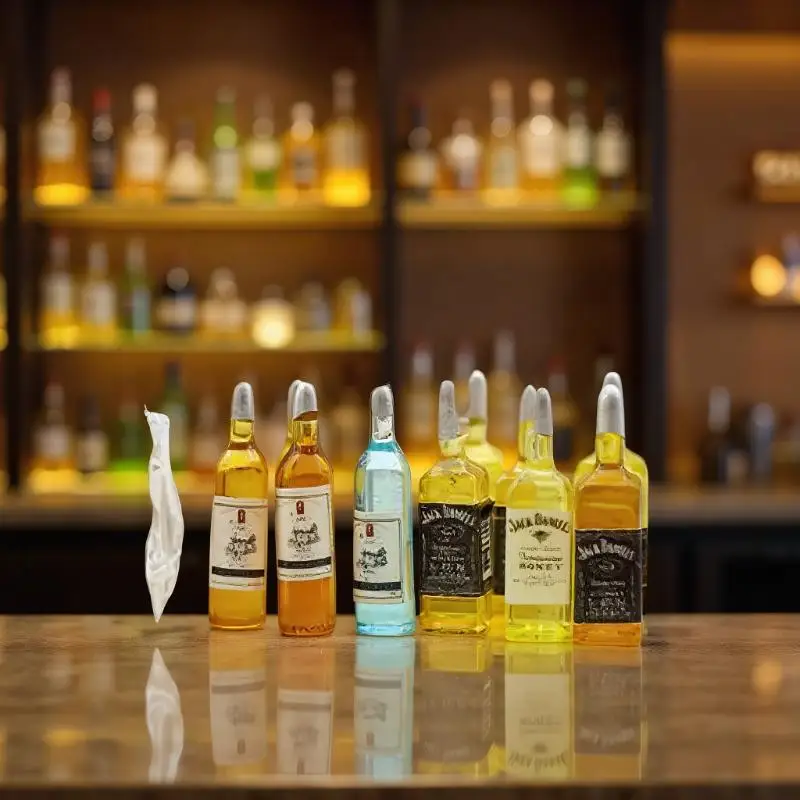 Puppenhaus-Miniatur-Weinflaschen und Rotweinbecher-Set; Küchen- und Restaurantdekorationszubehör für Puppenhaus im Maßstab 1:12