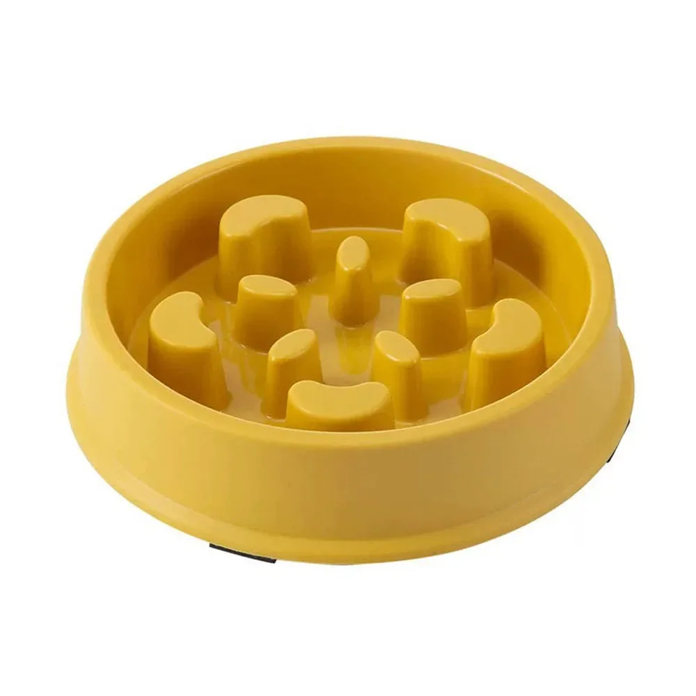 Slow Down Champ slow-feeder puzzle bowl in yellow