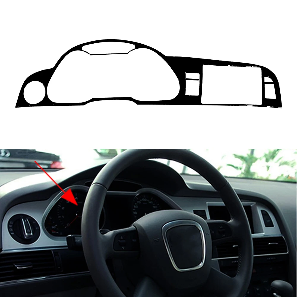 For Audi A6 C6 S6 2007-2015 Piano Black Gear Shift Air Outlet Speedometer Steering Wheel Window Lift Suit Car Interior Sticker