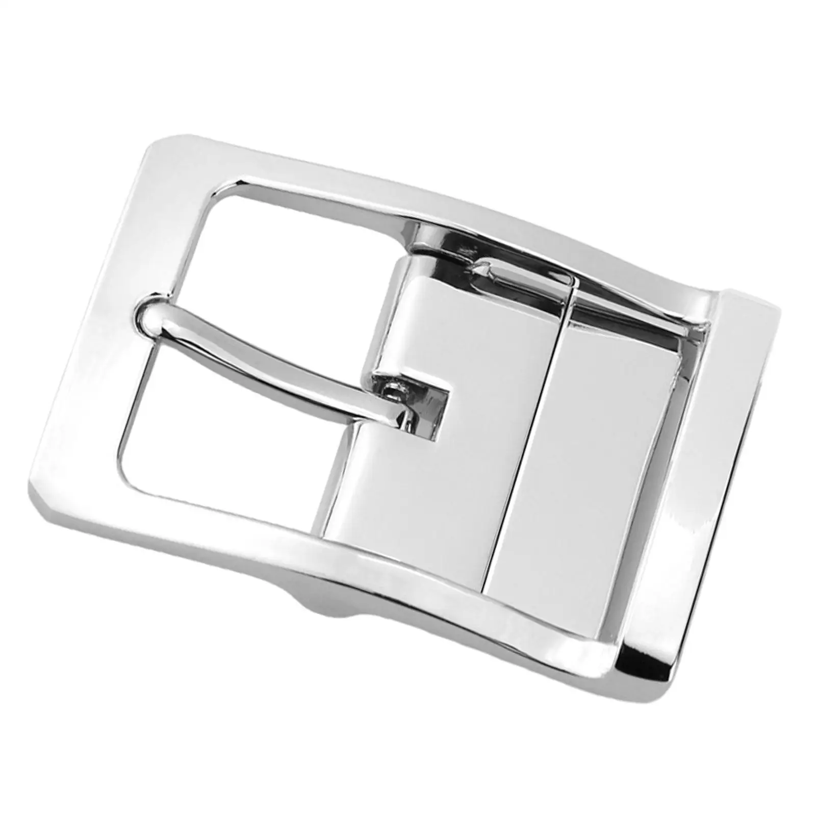 Mens Business Style Alloy Belt Buckle Replacement Rectangular Reversible Pin Clamp Accessory for Fashion and Repair