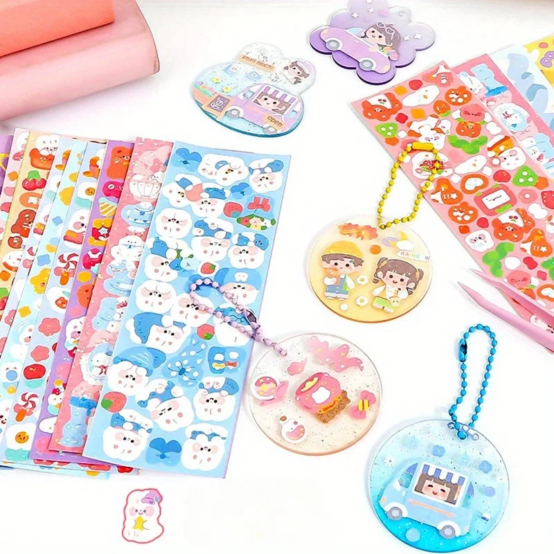 200 قطعة من الملصقات اللطيفة العشوائية لبطاقة Goo Kawaii ملصق ليزر كرتوني لا تكرار لتزيين اليوميات بنفسك