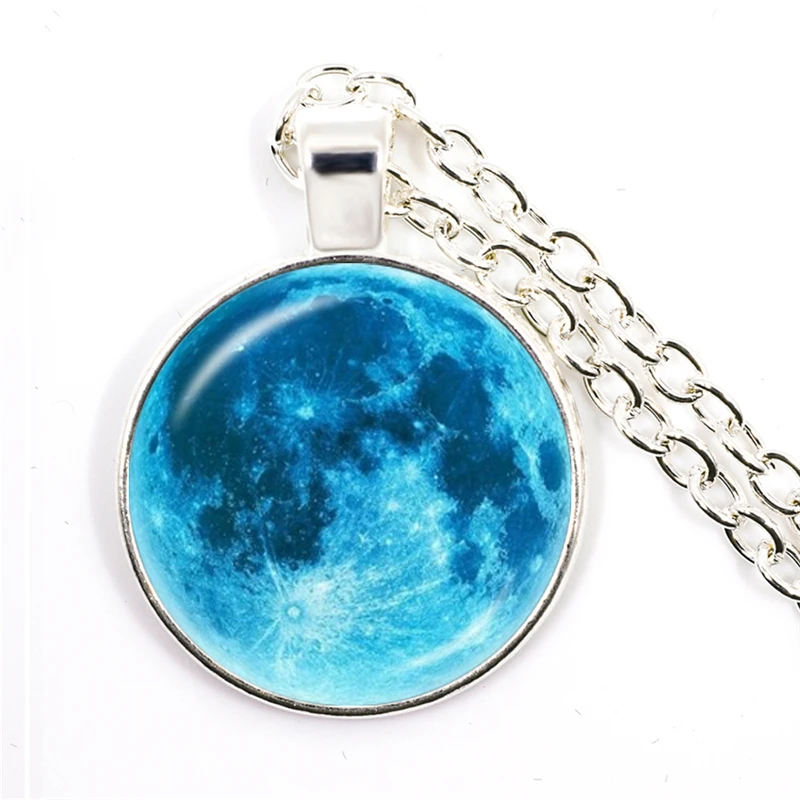 New Arrival Arrival Birthday Moon Necklace Handmade Glass Dome Full Moon Lunar Eclipse Necklace Pendant Jewelry Gift