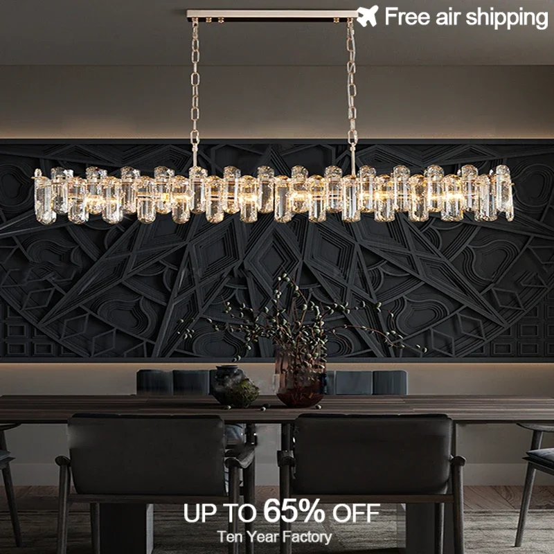 ثريا ذهبية فاخرة بشريط كريستالي مع حواف مستطيلة مستديرة وإضاءة سقف قابلة للتعتيم لغرفة المعيشة ديكور داخلي حديث L #3