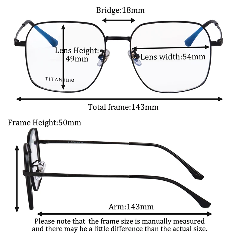 Titanium glasses men myopia multifocal eyeglasses prescription glasses progressive single vison and 360 ring focus customized