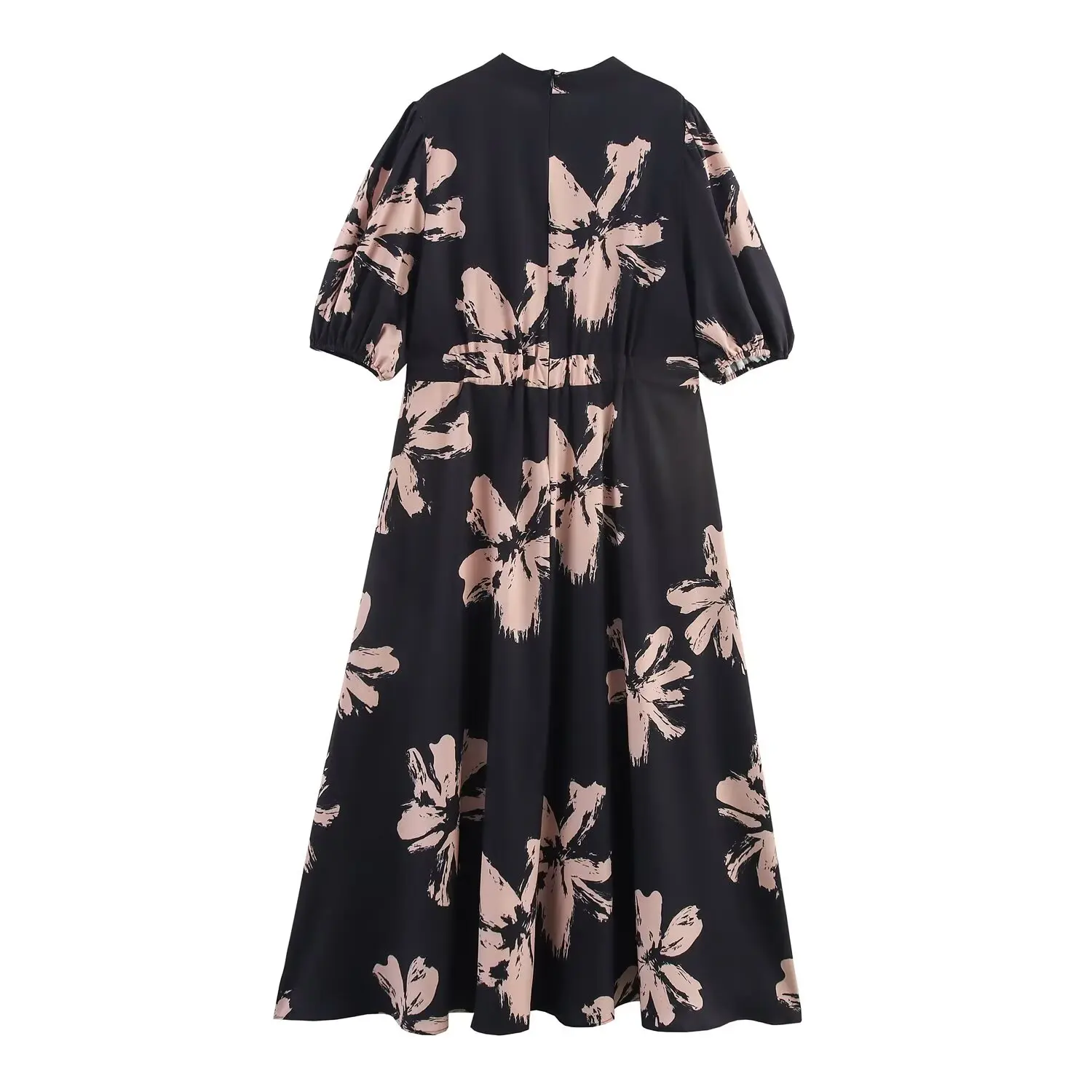 فستان أنيق بطباعة عصرية وياقة صغيرة وحزام خصر، تصميم جديد للنساء من JNLEAOG لربيع هذا العام، خصر مرتفع، مصنوع من ألياف البولي...