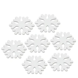 Wooden Snowflake Cute Christmas Mini Snowflake Wooden White Snow Flake Craft Ornaments for Christmas Decoration Supplies