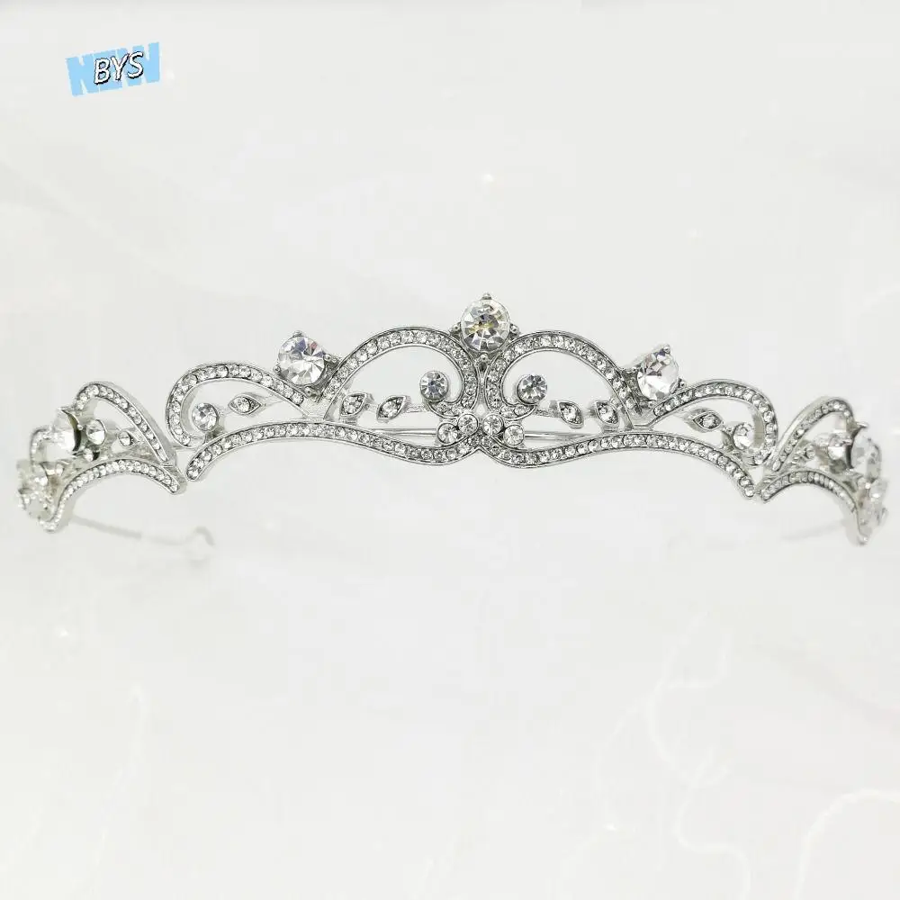 

Silver Hair Accessories Exquisite Shiny Wedding Women Luxury Tiara Rhinestone Diadem Princess Baroque Crown Bridal Jewelry