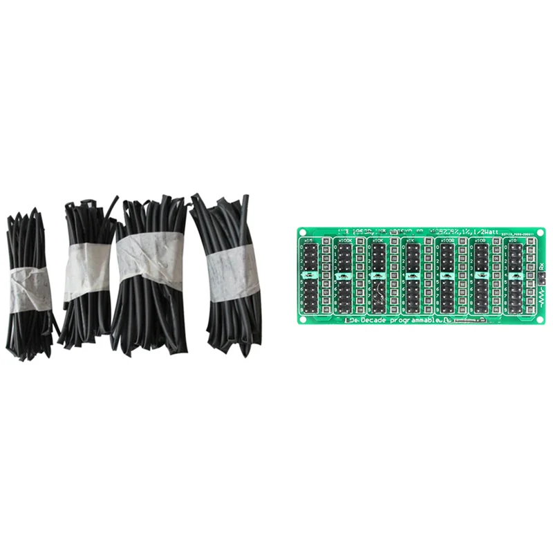 

BMBY-4PCS Heat Shrink Tube Polyolefin & 1X 7 Decade 1R - 9999999R Programmable SMD Resistor Slide Resistor Board