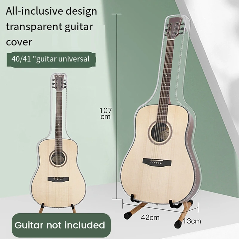 1 PCS Guitar Dust Cover Transparent Translucent PVC Dust-Proof Waterproof Acoustic Electric Guitar Cover Protective Storage Bag