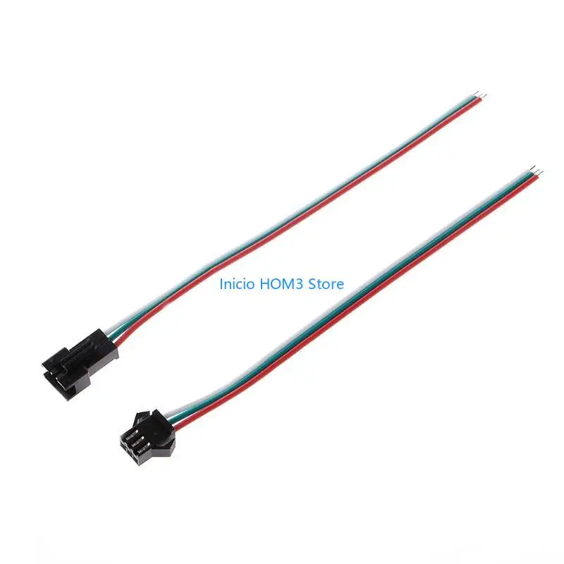 A5YD 10 Pairs 3 Pin JST Male Female Plug Connector Cable For WS2812B WS2812 WS2811