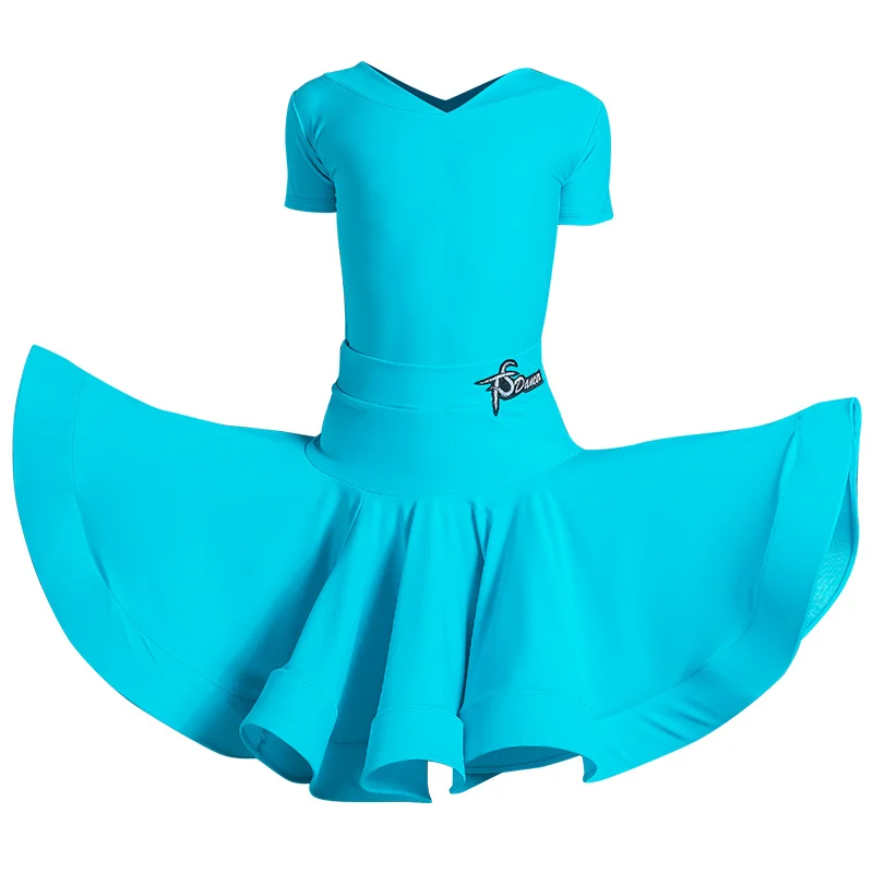 فستان مسابقة الرقص اللاتيني سامبا رومبا للأطفال، فستان الرقص اللاتيني للفتيات، فستان أداء مسرح الأطفال