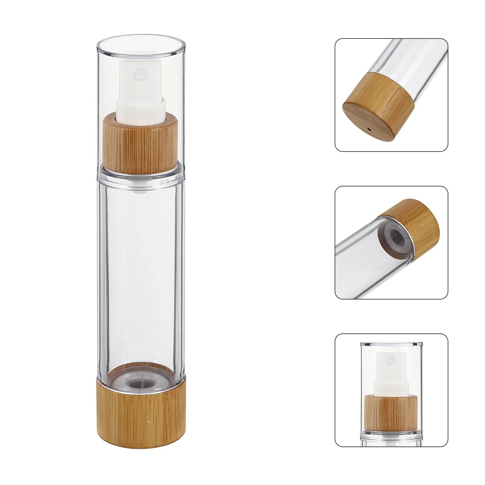 Bamboo Spray Bottle Sprayer Vacuum Hand Soap Dispenser Cleaning Spraying Makeup Dividing Perfume Outdoor Travel