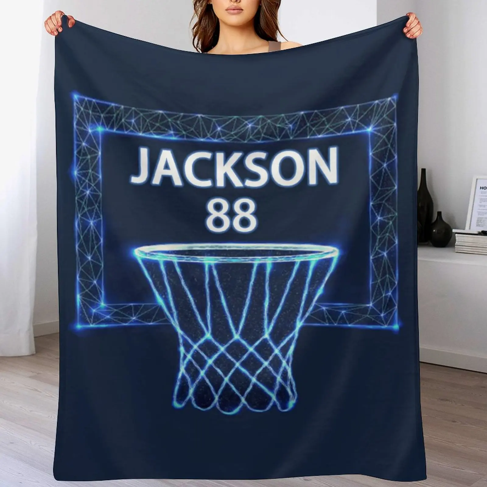 

Custom Basketball Blanket for Boys Girls Sports Throw Blankets Personalized Name Number Basketball Theme Gifts for Team Players