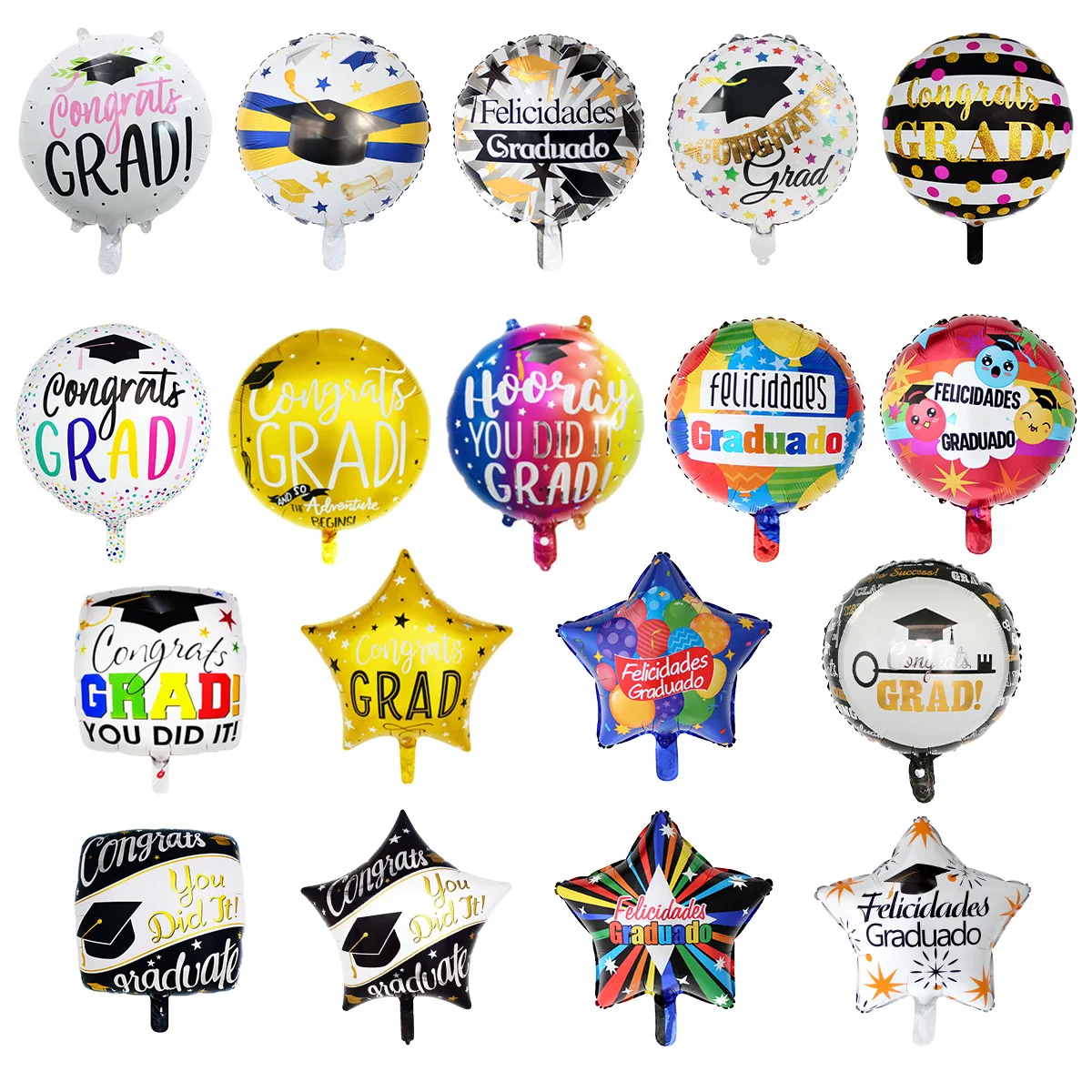 50pcs Congratulation Party Foil Helium Balloon Mini Graduate Doctor Good Students Decoration Congrats Supplies Air Ball globos