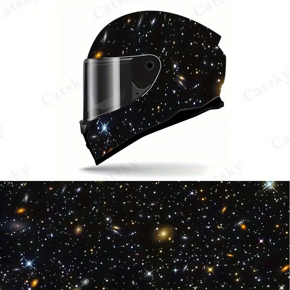 

Наклейка на анфас Bright Galaxy на шлем - водонепроницаемое производство ПВХ, крутая наклейка на гоночный шлем для мотоциклов, модное снаряжение для верховой езды