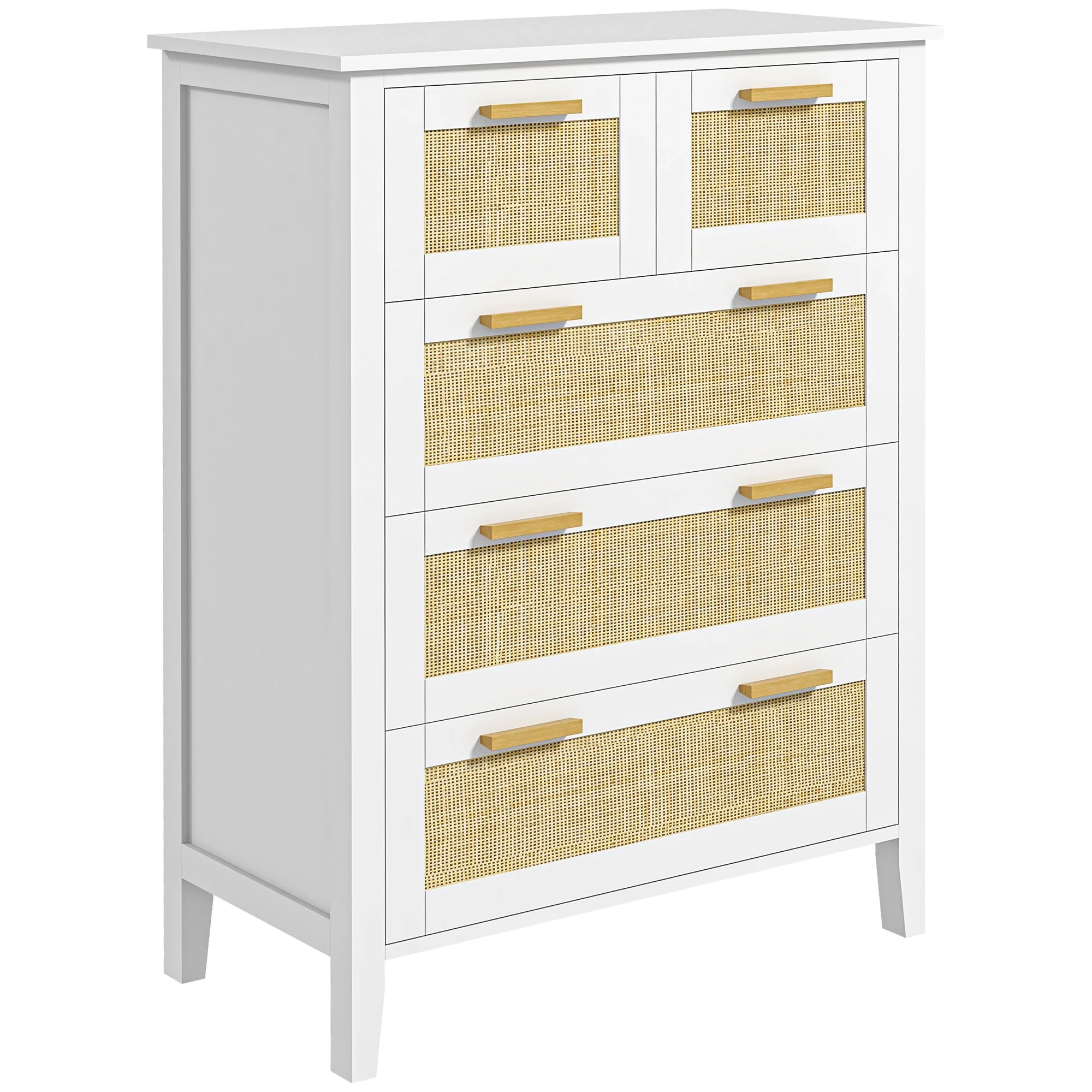 Cómoda HOMCOM con 5 cajones, tiradores sólidos y rieles metálicos para escritorio, sala de estar, dormitorio