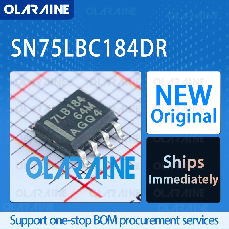 1/5/10Pcs SN75LBC184DR SOIC-8 original ic RS-485 interface IC RoHS Data rate 250 kbit/s 1 Receiver Voltage 5.25 V Current 25 mA