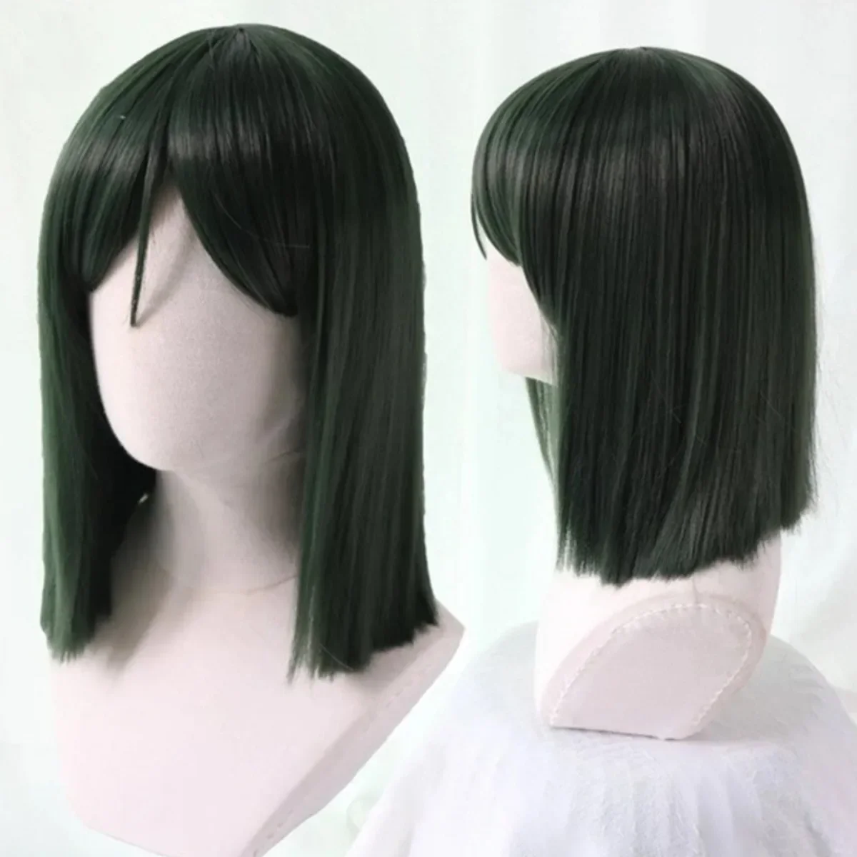 Fubuki  Anime Cosplay Wig Women Short Hair Deep Green Bobo Wigs Halloween Party Costume Holiday Festival Synthetic Wigs