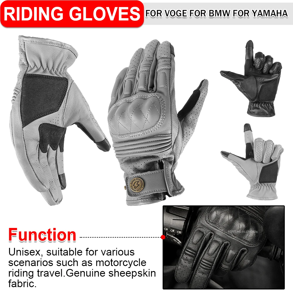 Motorcycle PU Soft Gloves Men Women Unisex Finger Touchable Screen Breathable Glove For Motobike Riding Travel Antiskid Gloves