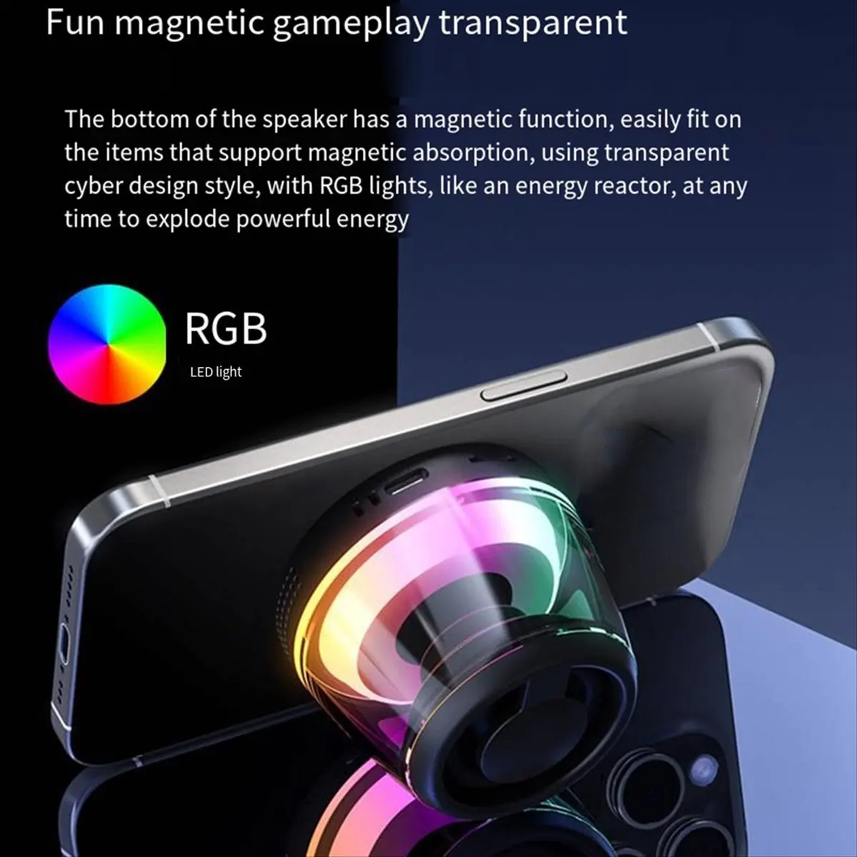 New Magnetic Bluetooth Speaker Wireless Outdoor Plug-in Card Small Speaker Rgb Atmosphere Light Bluetooth Small Speaker