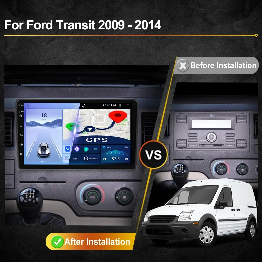 For Ford Transit Focus 2004-2014 Android Car Radio Automotive Multimedia Palyer Navigation GPS Carplay Touch Screen Auto Stereo