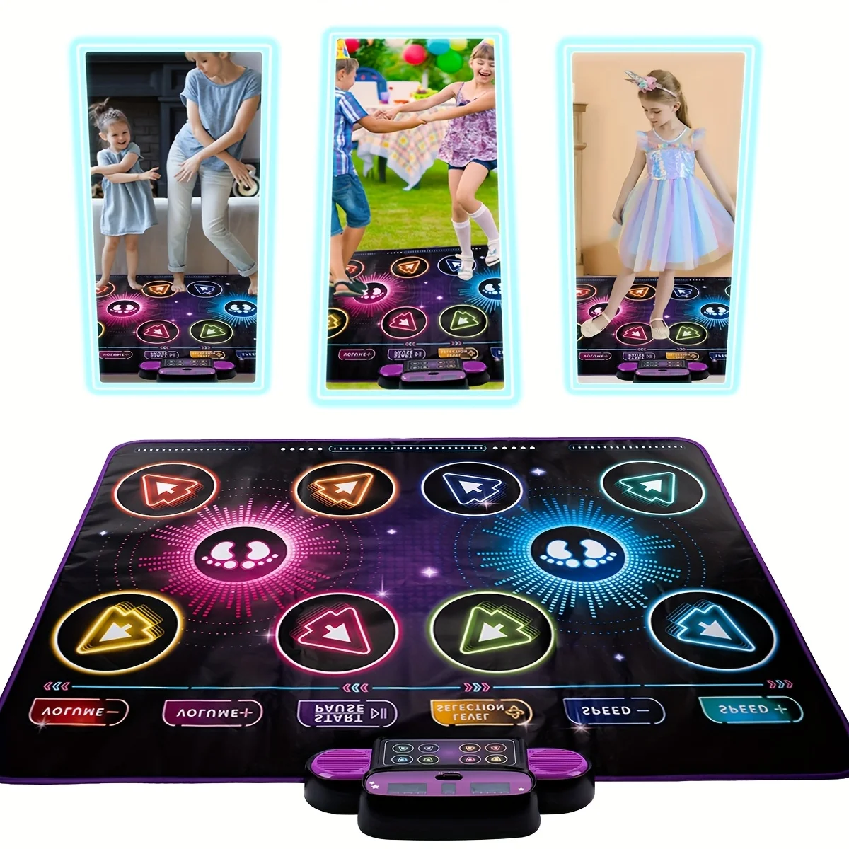 アップグレードされたダンスマット、電子ダンスプレイマット、女の子と男の子のためのダンスパッドゲームおもちゃ、子供へのクリスマス-フェスティバル-誕生日プレゼント