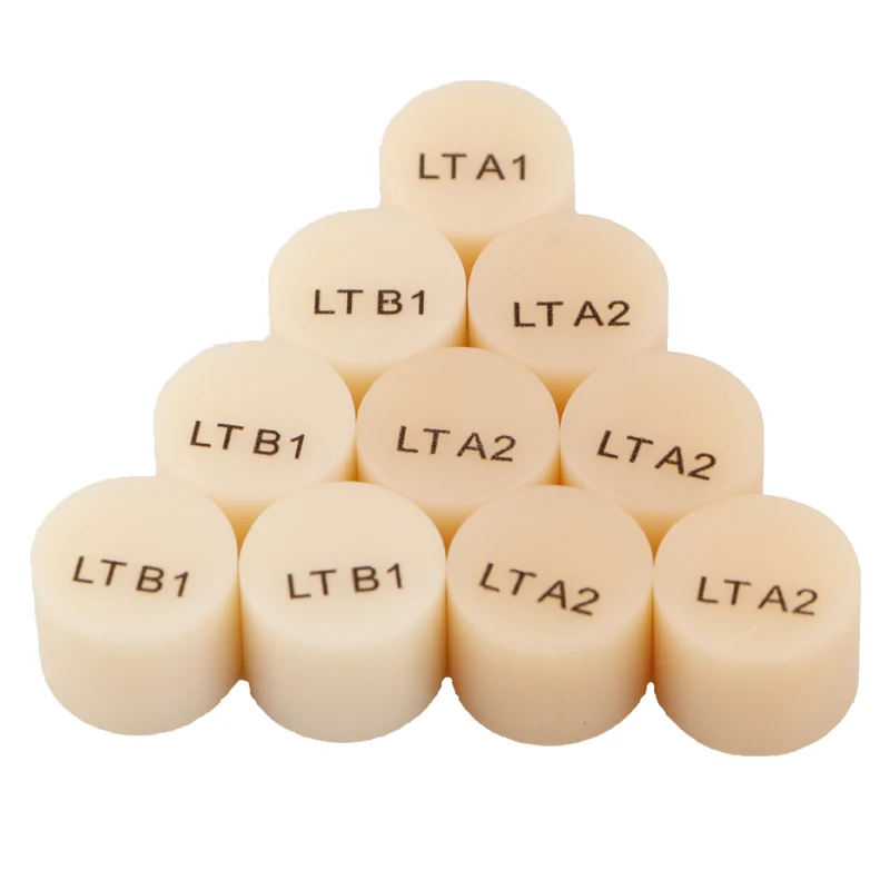 5pcs Lithium Disilicate Glass Ceramic Ingots Dental Press Pills Compatible Ivoclar Vivadent IPS Press for Denture Materials