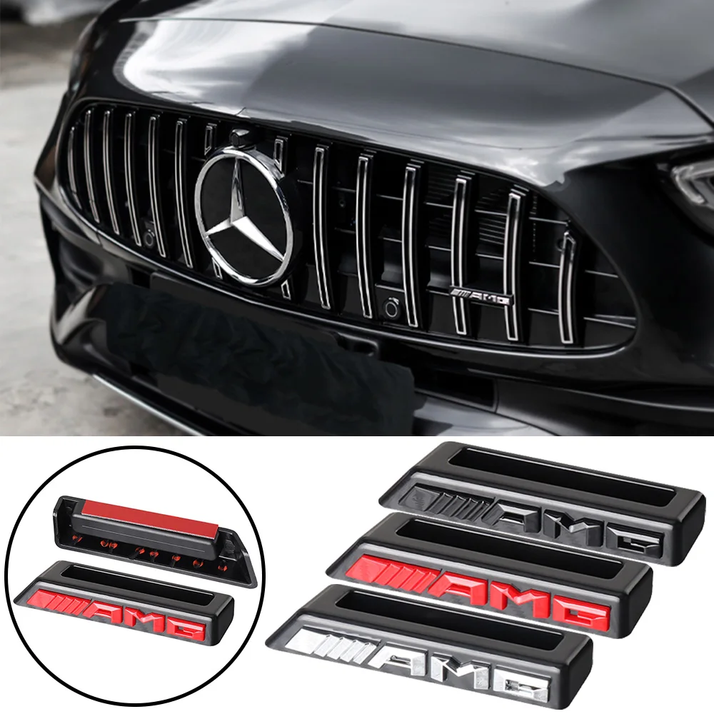 Car Front Grille Emblem ABS Sticker Decoration Auto Accessories for Mercedes Benz AMG A B C D M S R G Class GLK GLA CLA GLB GLC