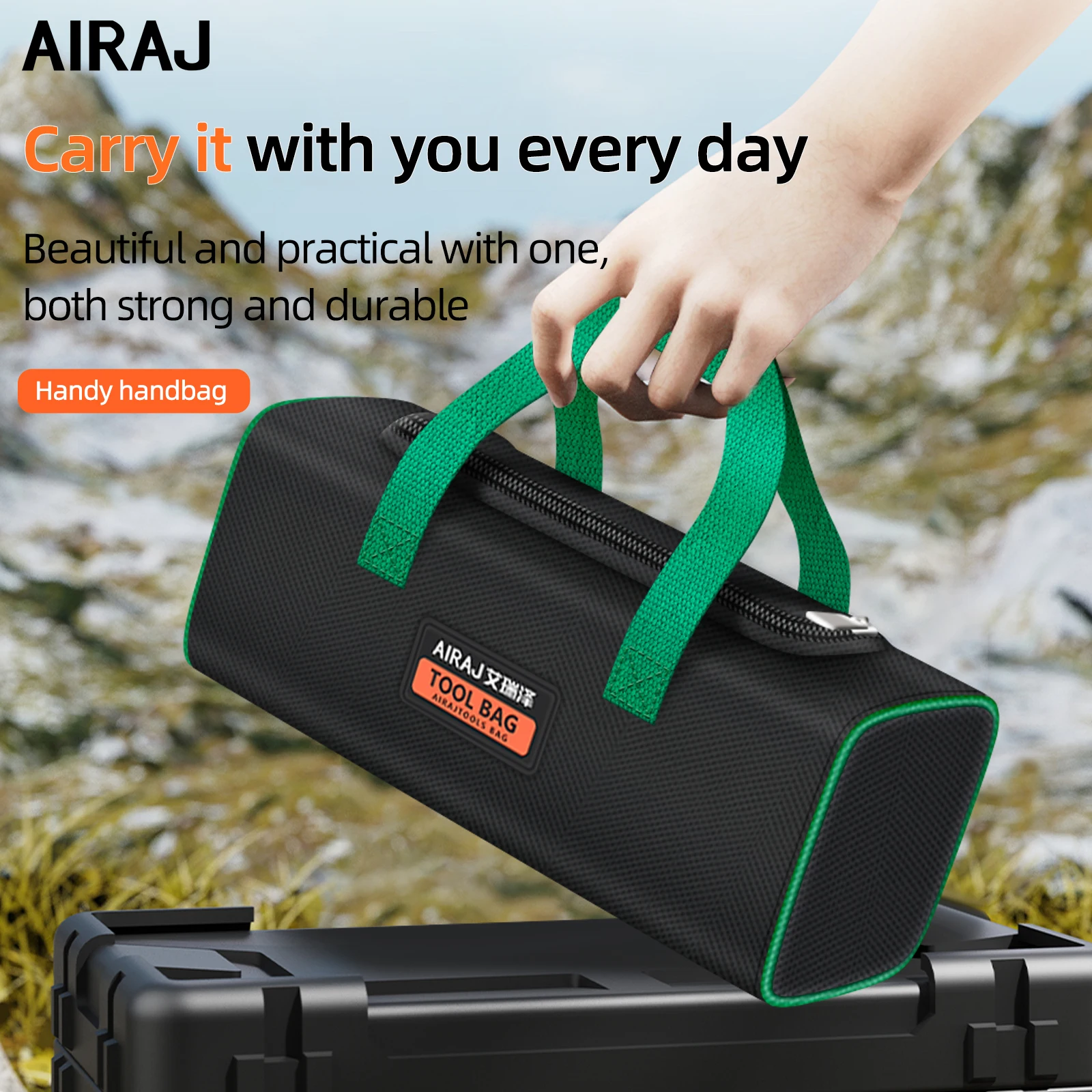 AIRAJ Tool Bag Oxford Cloth Portable StorageBag, Professional Electrician and Carpenter Repair, Home Storage Double Deck HandBag