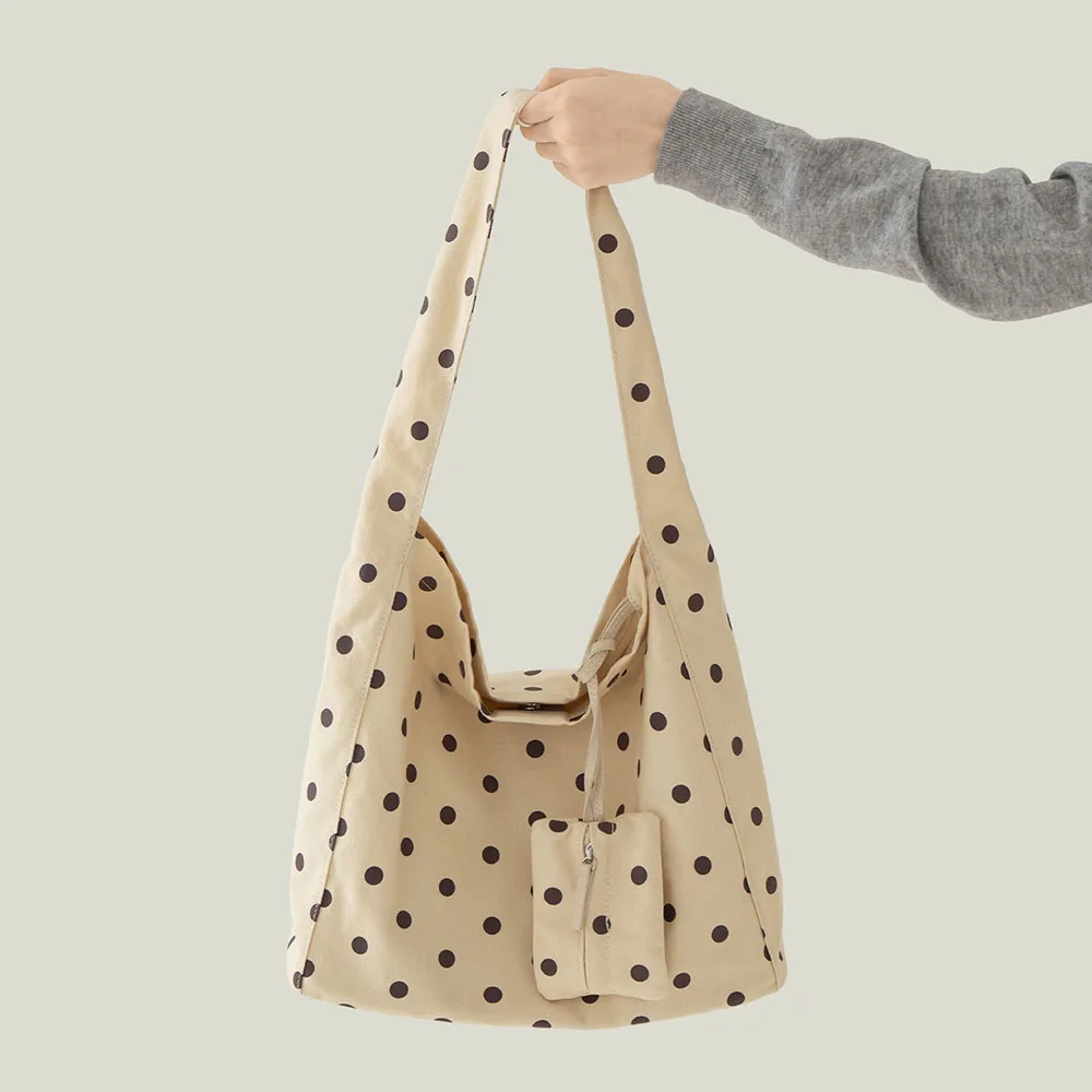 New Hot Sale Polka Dot Pattern Shoulder Bag Large Capacity Tote Bag Minimalist Handbag Fashion Casual Daily Bags For Women