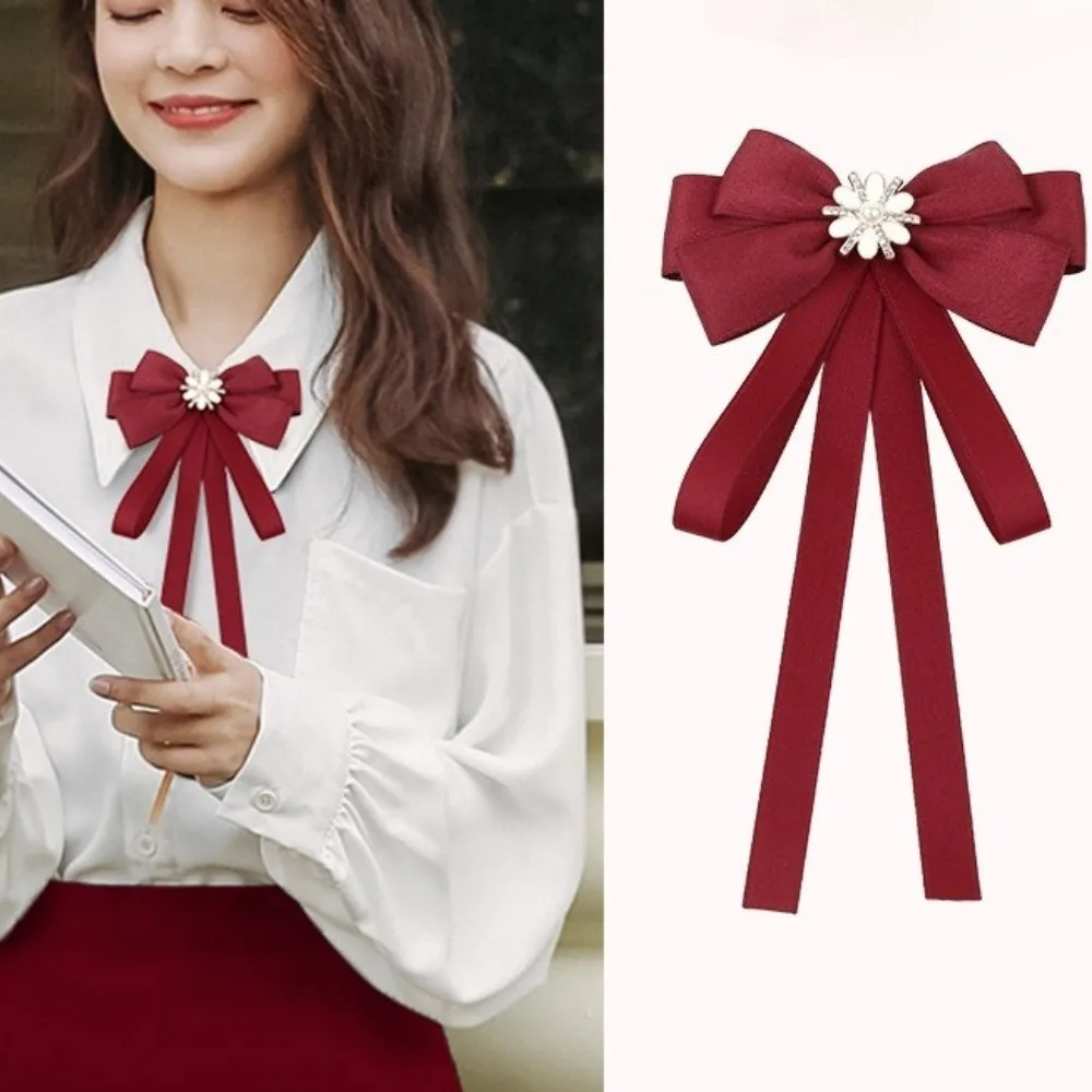 

Fashionable Temperament Bow Tie Women's Elegant Solid Color Bow Tie Collar Shirt School Uniform Accessories