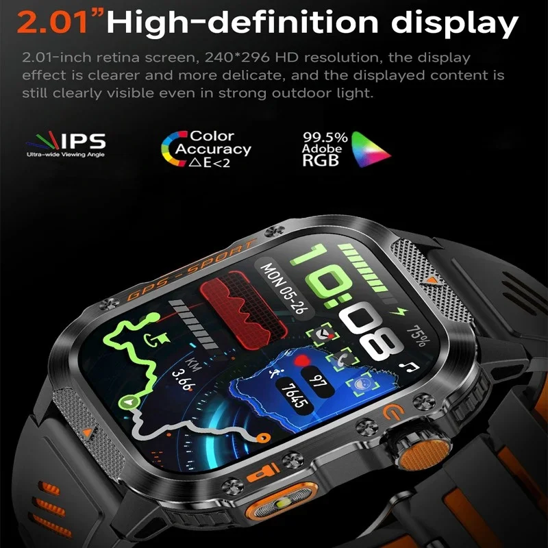 2025 الرياضة لتحديد المواقع ساعة ذكية رجل امرأة في الهواء الطلق مقاوم للماء Smartwatch لتحديد المواقع جهاز تعقب للياقة البدنية لشاومي هواوي آيفون 16 17