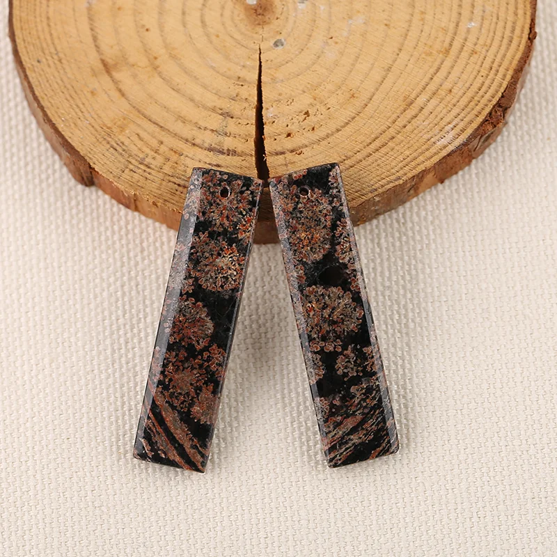 B&F Snow Flake Obsidian Earring Beads for Jewelry Making, Handmade Natural stones beads, Stones for jewelry Making Supplies