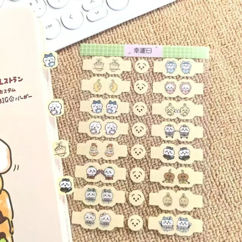 5 Pcs Chiikawa Cute Index Stickers Kawaii Hand Account Stickers Multifunctional Book Mark Tab for Notebook Decor Stationery Gift