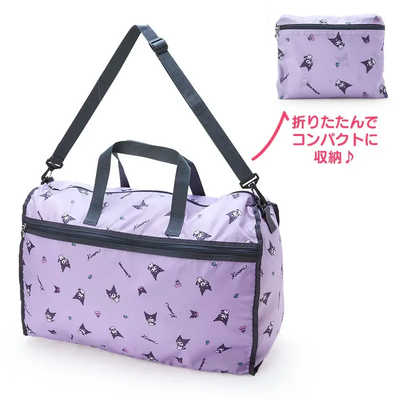 Sanrio Travel Bag Kuromi Hello Kitty Outdoor Foldable Large Capacity Luggage Bag Gym Bag Anime Accessories Kawaii Home Products