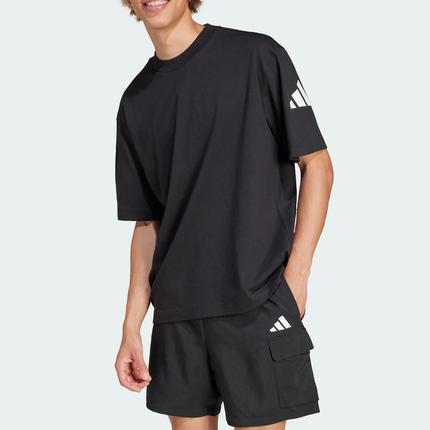 

Оригинальная летняя мужская свободная дышащая футболка Adidas Originals с коротким рукавом JF3615
