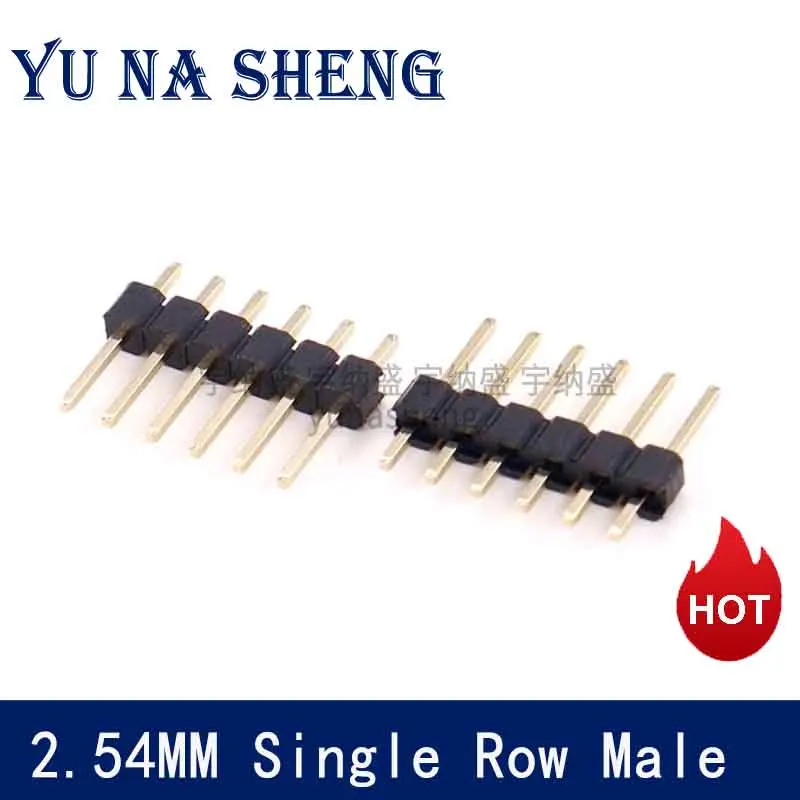 2.54 mm pitch 40 Pin 1x40 Single Row Male 2.54 Breakable Pin Header Connector Strip for Arduino Black 4P/8P/10P/12P/15P/20P/40P