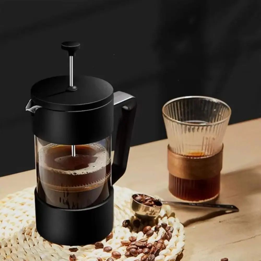 Thickened Glass French Press Coffee Maker Heat Resistant Rust-Free Borosilicate Glass Coffee Pot Filtration System