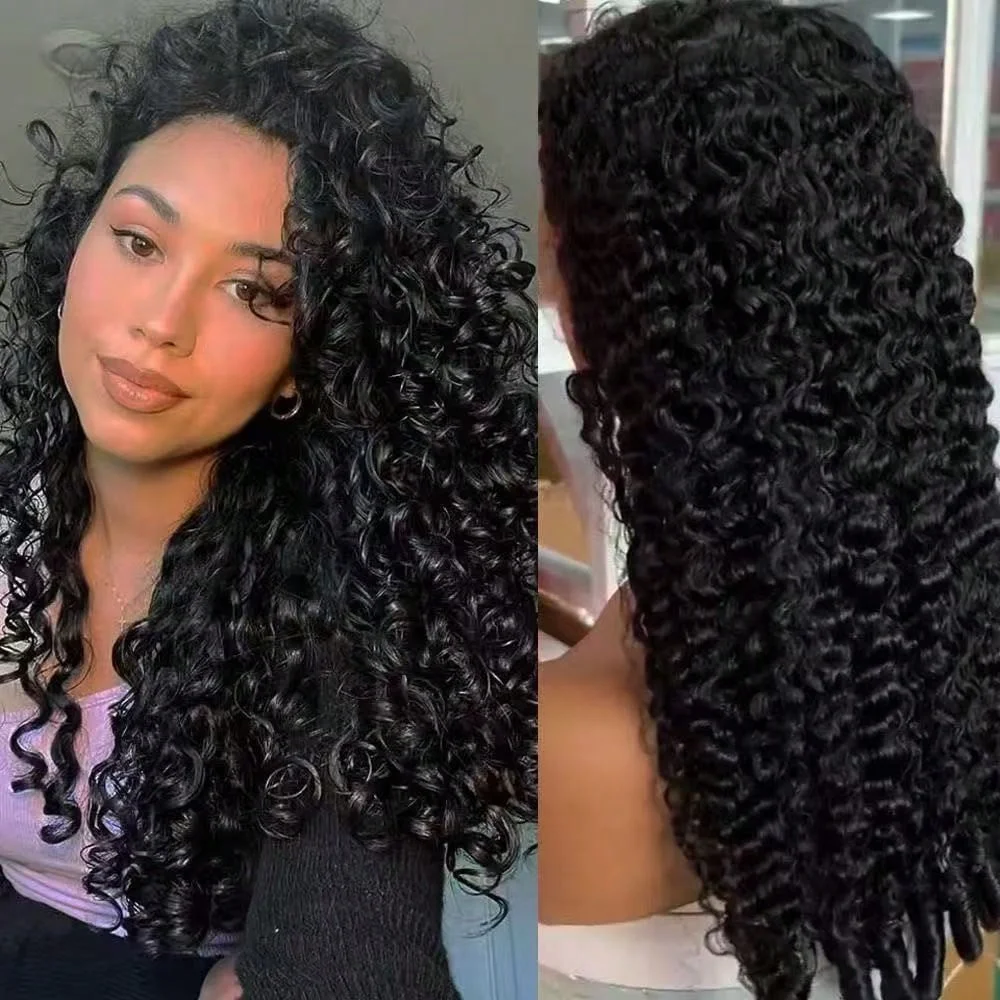 34 Inch Birmees Krullend Haarwerk van Echt Haar 250% Dichtheid 13x4 HD Transparante Kant Voorkant Voorgeplukt Braziliaans Haarwerk van Echt Haar