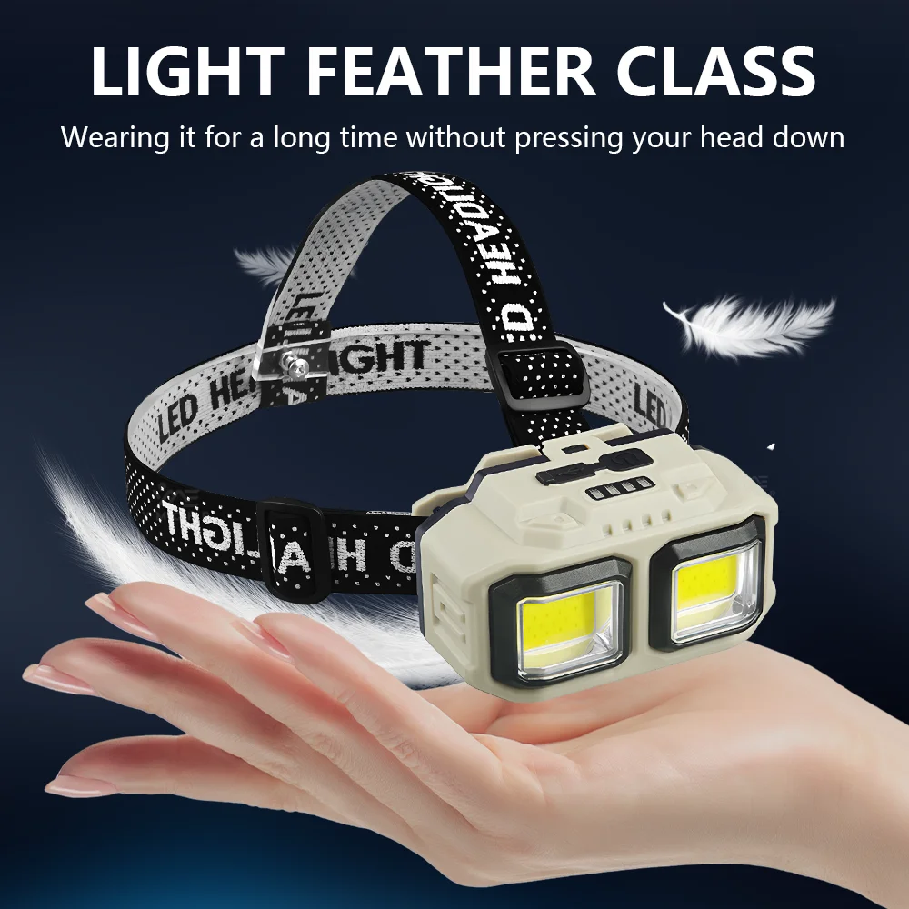 High Power Headlamp LED Rechargeable Red Light Headlight Waterproof Head LED Front Flashlight Fishing Accessories Cap Work Light