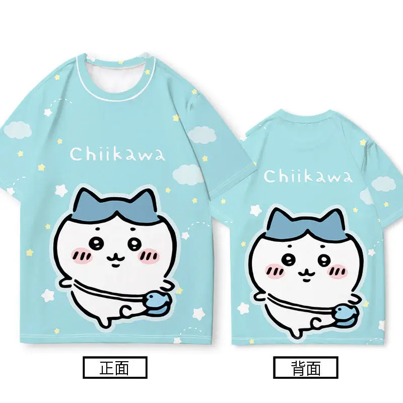 Chiikawa Is All Here! Adult Children's Parent-Child Couple Soft Cute Cartoon 3D Print Sports Leisure Loose Short Sleeves