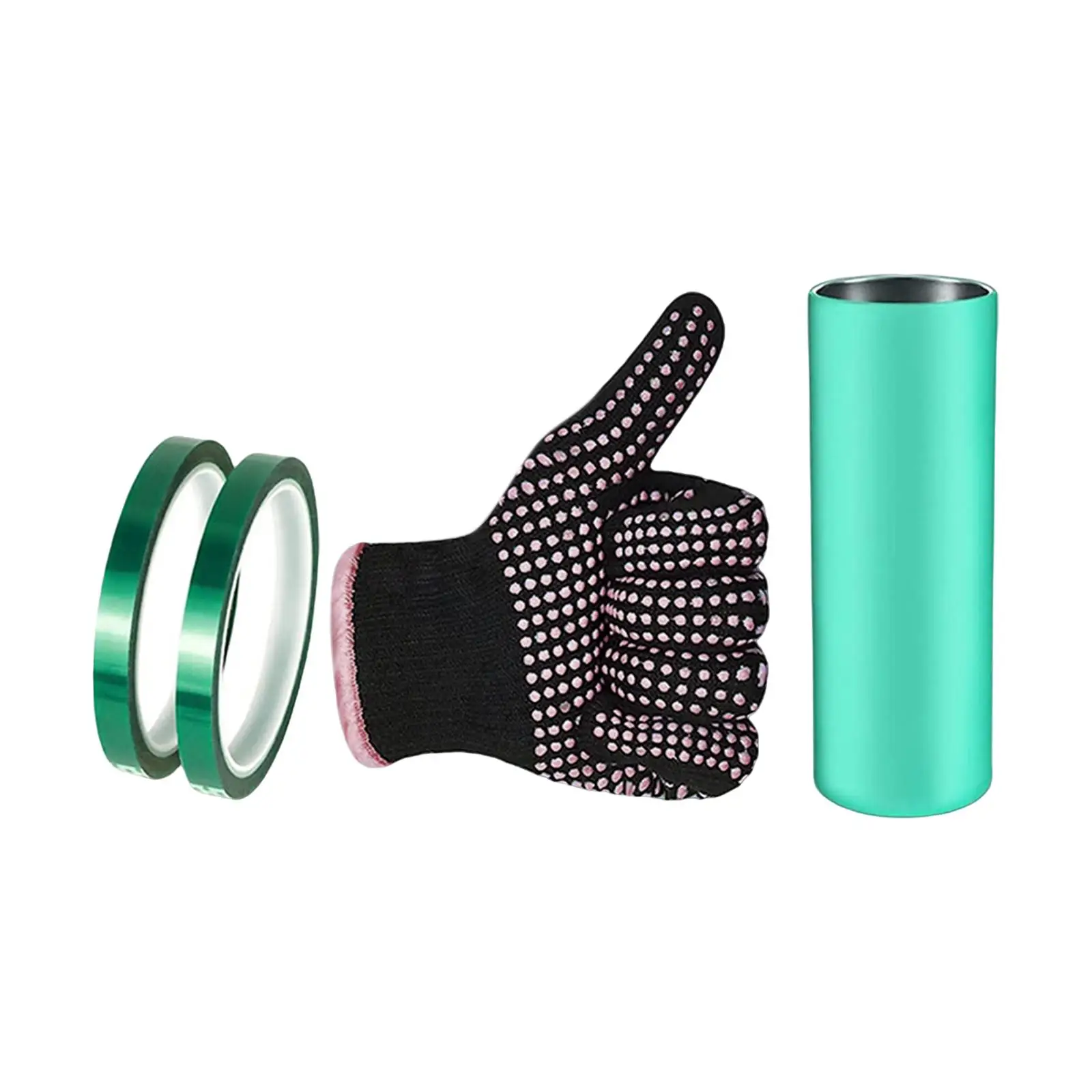 Seamless Silicone Sleeve for 20oz Skinny Glass Sublimation Transfer Tape and Gloves Craft Bundle