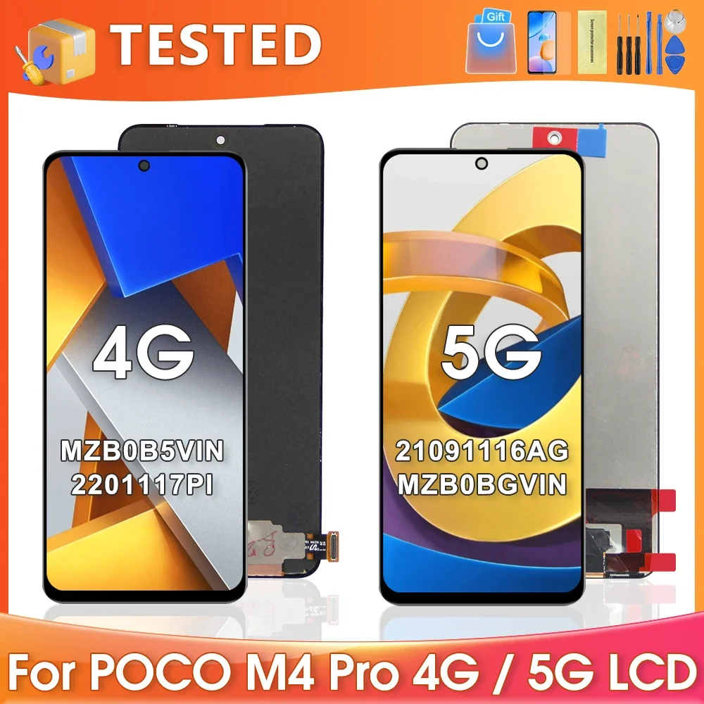 Substituição Da Tela De Toque Do LCD, Montagem Do Digitador, Xiaomi Poco M4 Pro, 4G, 5G