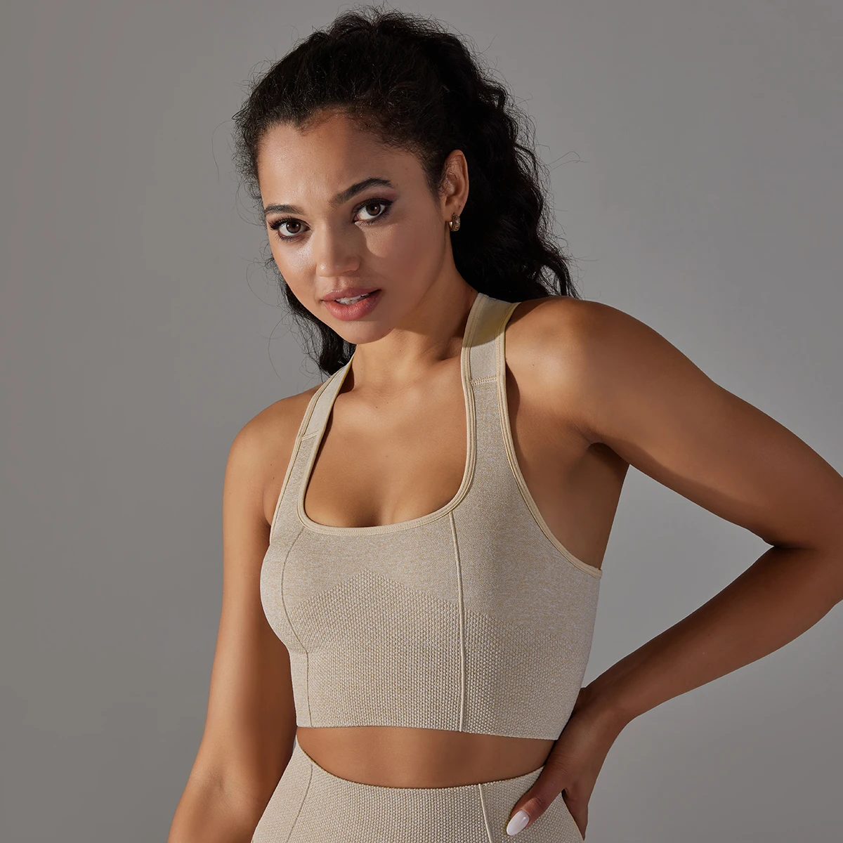 Frauen Sport Bhs Nahtlose Fitness Stoßfest Corp Top Bh Komfortable Gym Weste Einfarbig Workout Laufen Leibchen Bh – Detail 22