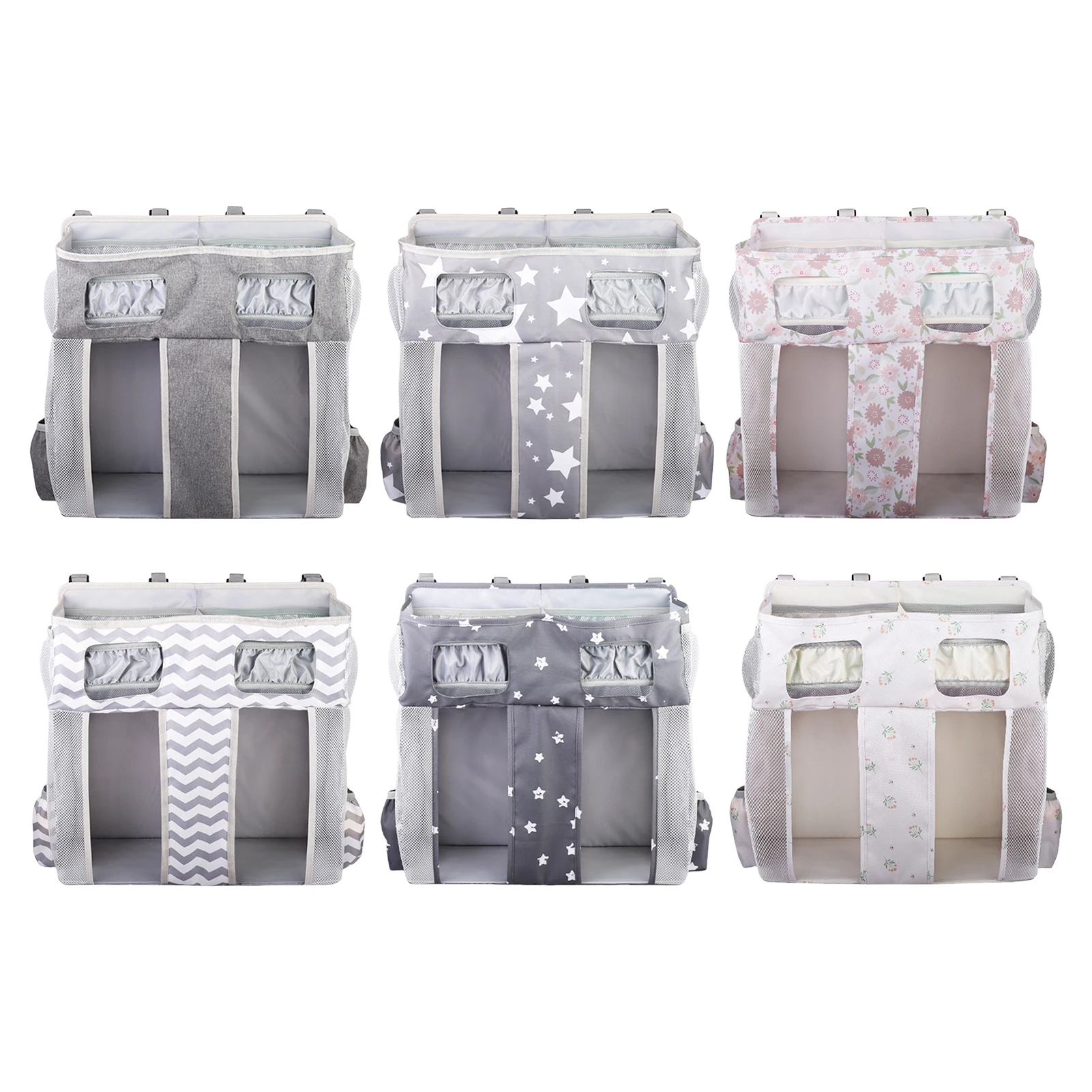 Crib Organizer Baby Bedside Pockets Organizer Nursery Bags Nursery Pockets Stacker Large Capacity Oxford Diapers Bag For Milk