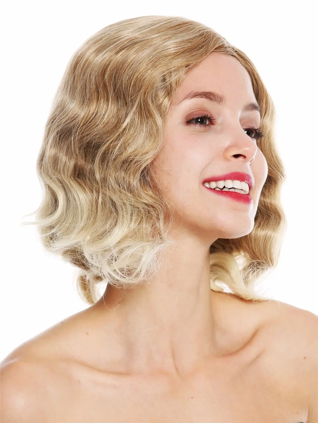 

Ladies Swing Charleston Chicago Middle Part Wavy Blonde Mix Wig Synthetic