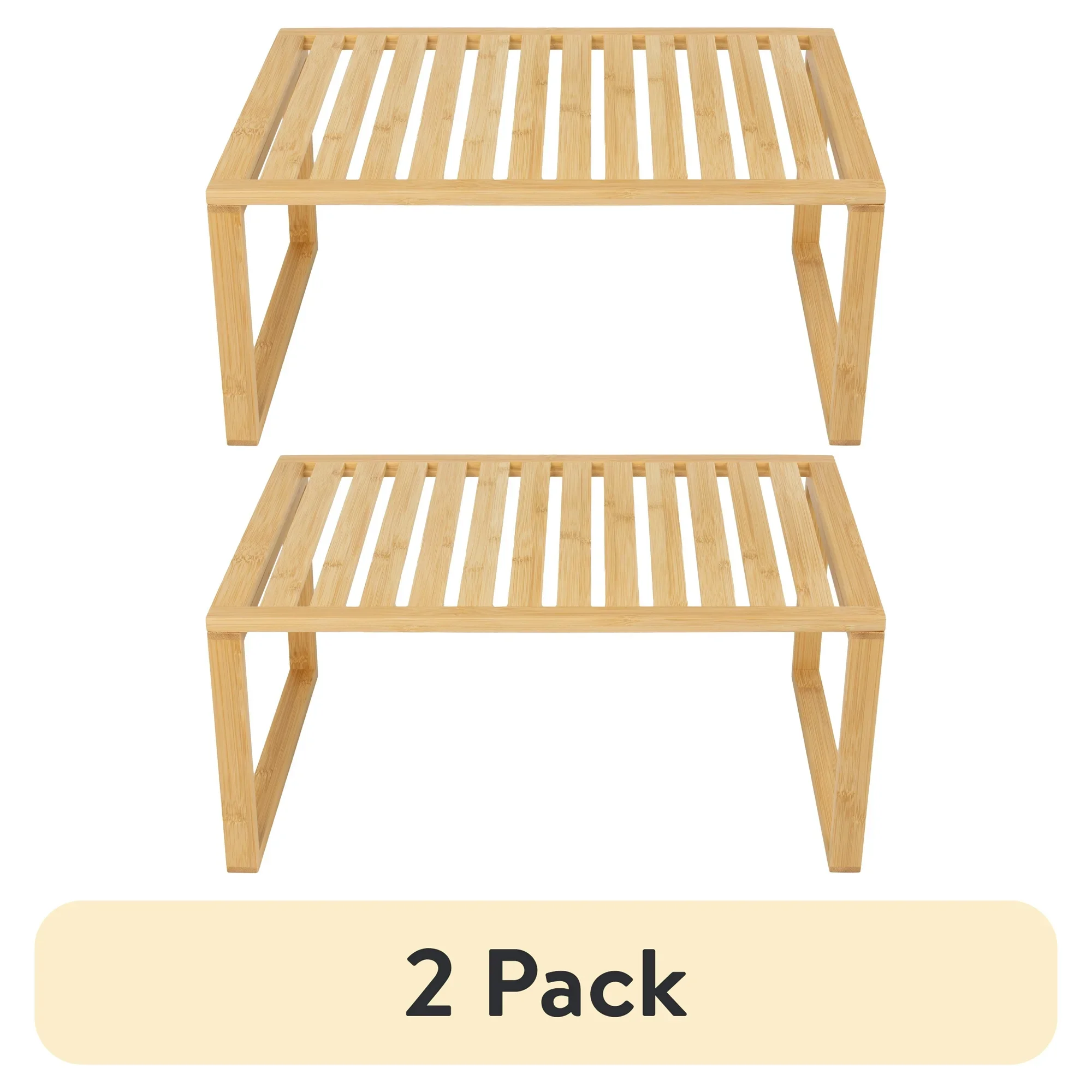 

Bamboo Stackable Shelf, Natural Bamboo Color, Easy to Assemble, 16 x 10 x 1.18in, Durable and Eco-Friendly Storage Organizer for Kitchen, Bathroom, Office, Bedroom, or Pantry, Space-Saving Modular Shelf, Multi-Purpose Rack for Home Organization, Stylish a